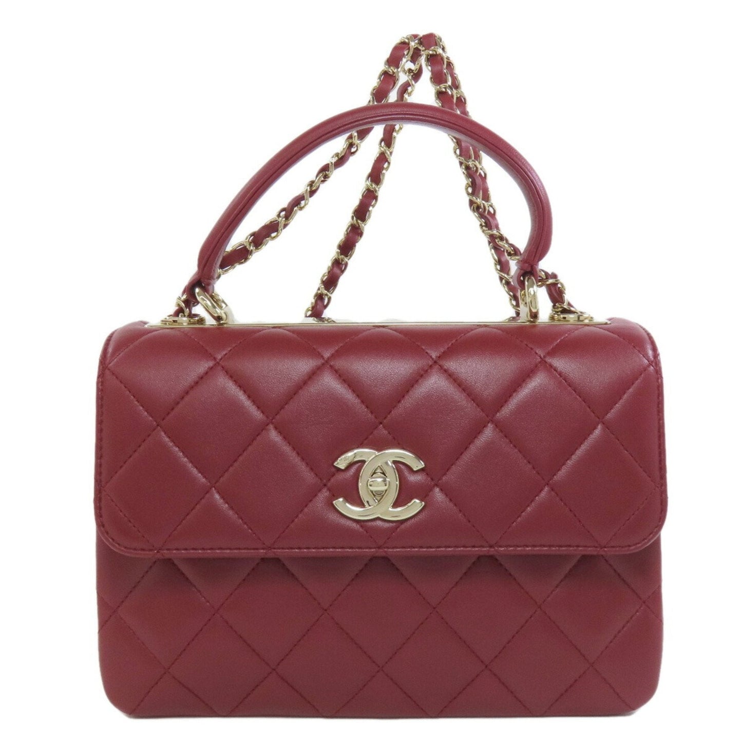 Chanel Bordeaux Leather Handbag ()