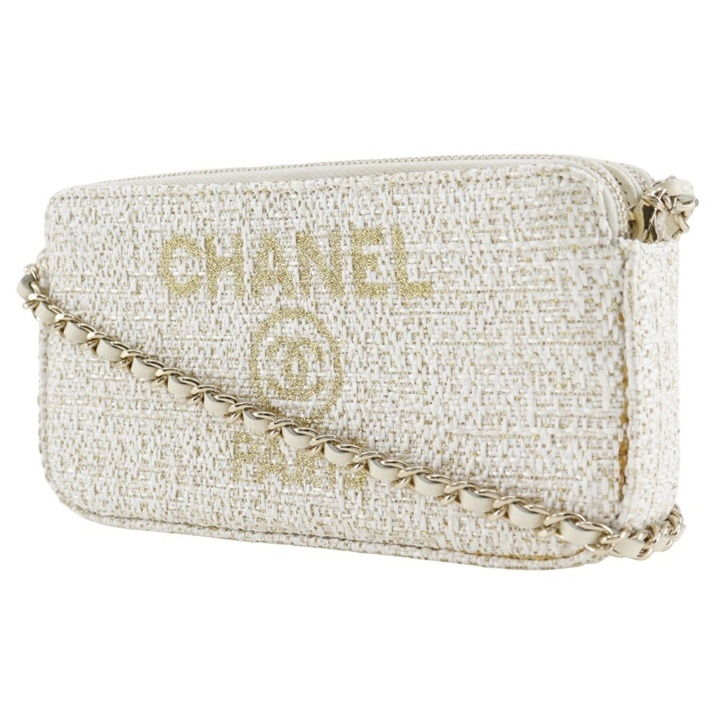 Chanel White Tweed Shoulder Bag ()