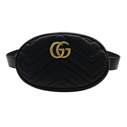 Gucci Black Leather Fanny Pack Sling Bag ()