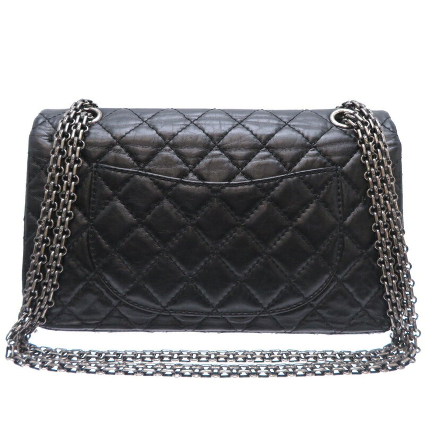 Chanel 2.55 Black Leather Shoulder Bag ()