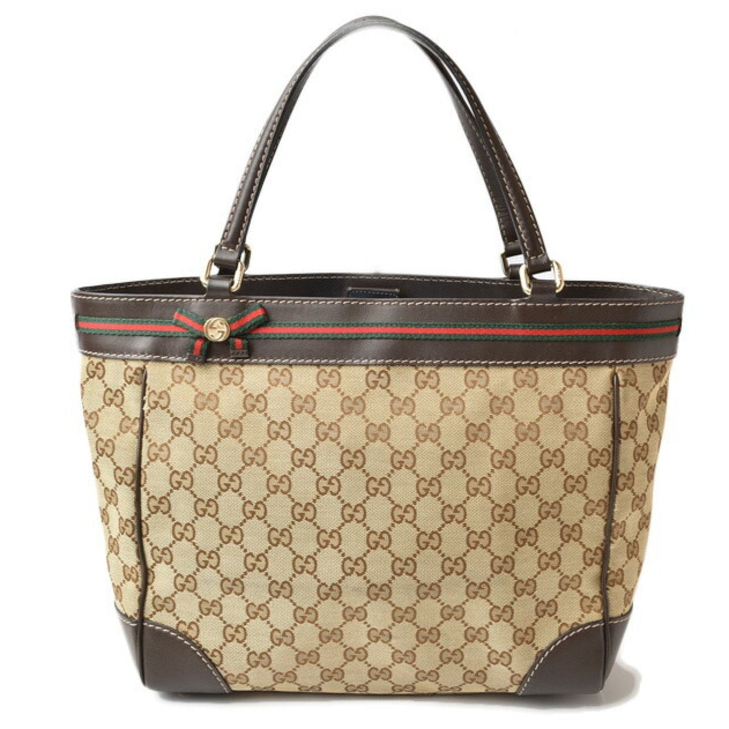Gucci Beige Brown Gg Canvas Shoulder Bag Tote Bag ()