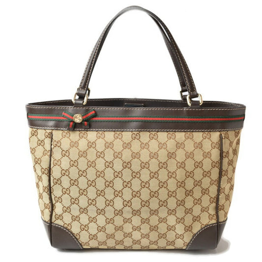 Gucci Beige Brown Gg Canvas Shoulder Bag Tote Bag ()