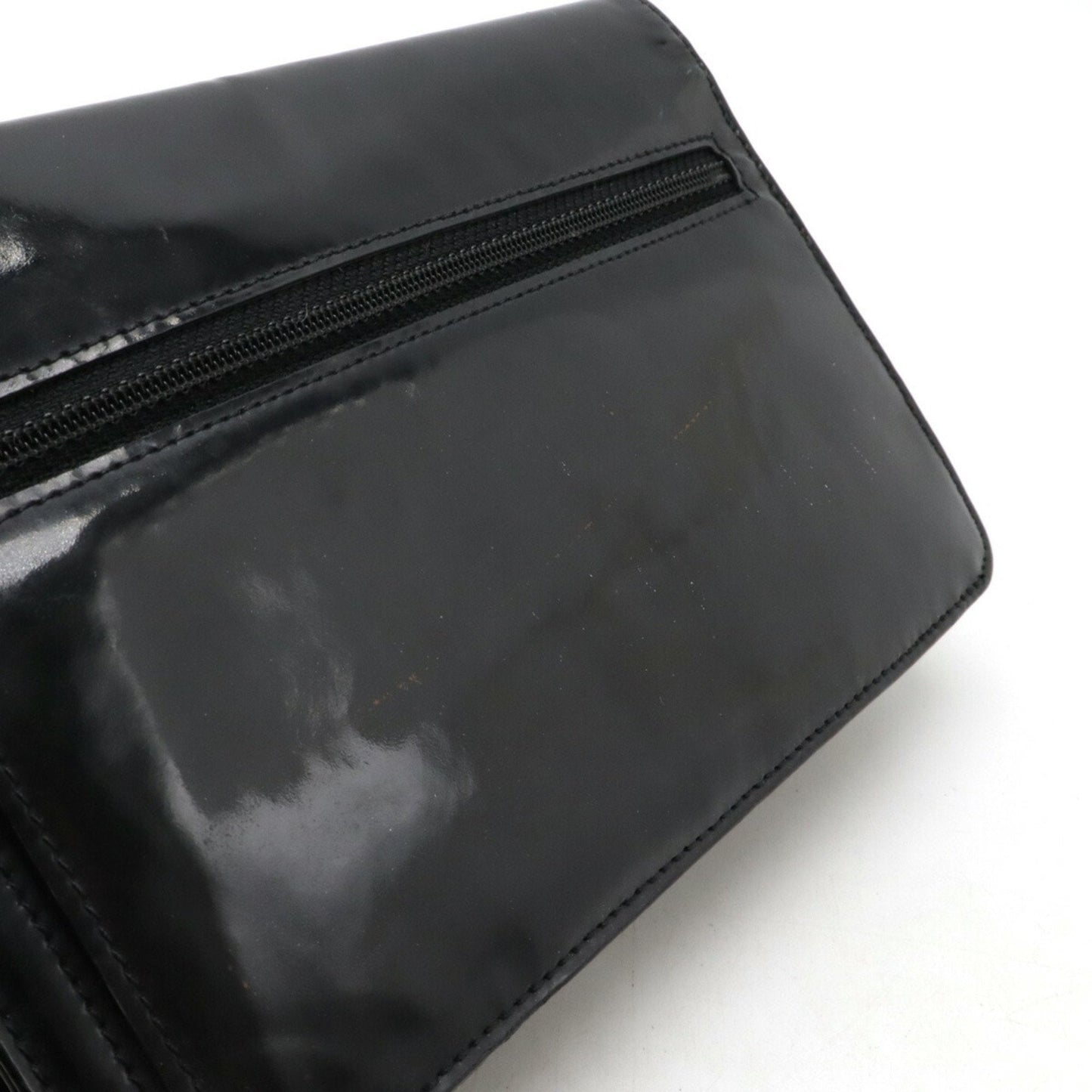 Chanel Black Leather Chain/Shoulder Wallet ()