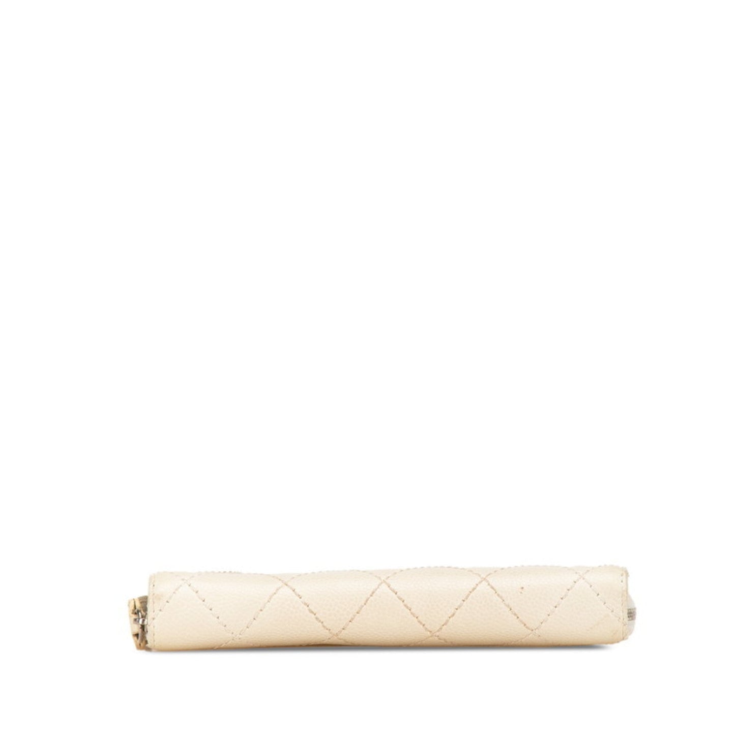 Chanel Beige Ivory Leather Long Wallet (Bi-Fold) ()