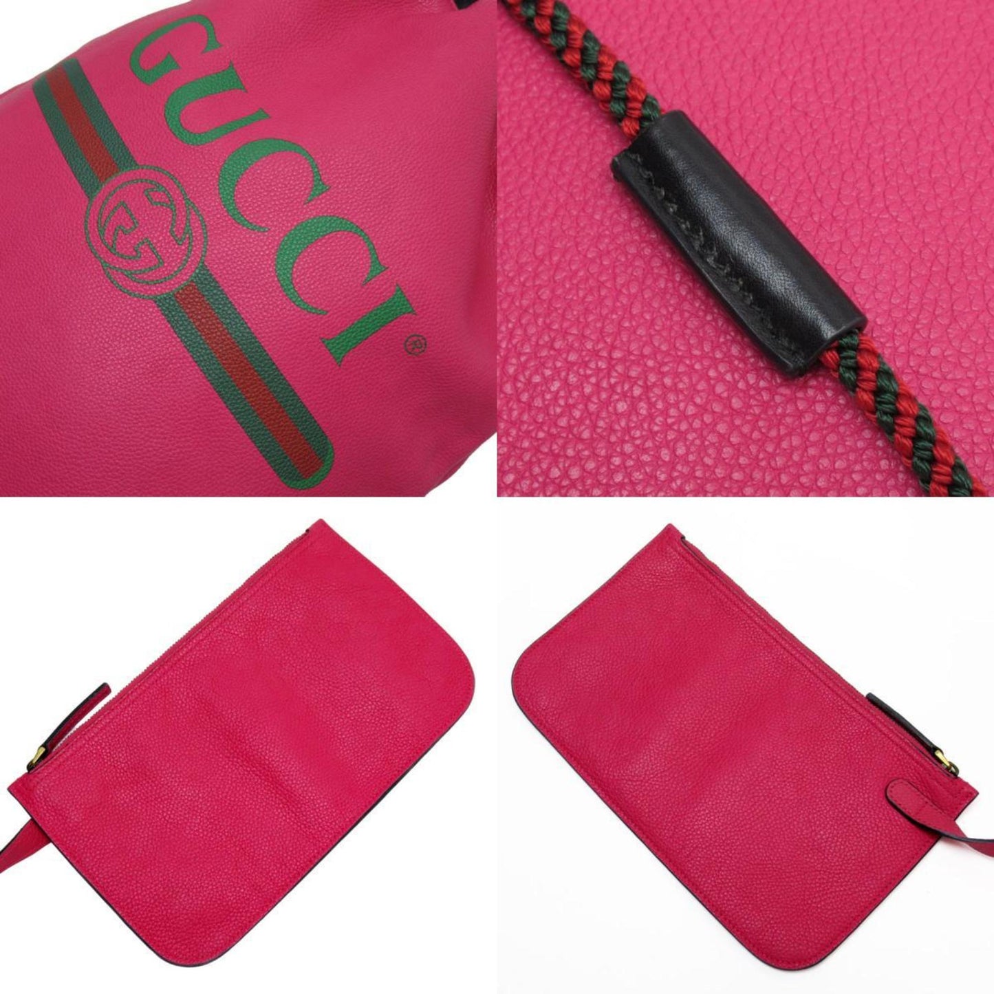 Gucci Black Pink Leather Backpack ()