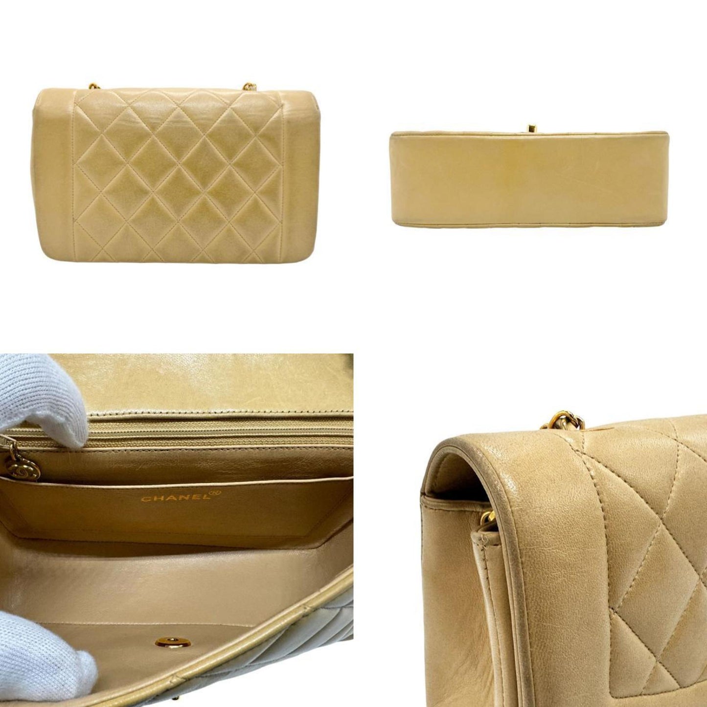 Chanel Beige Leather Shoulder Bag ()