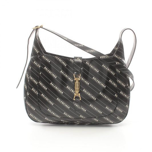 Gucci Black White Leather Shoulder Bag ()