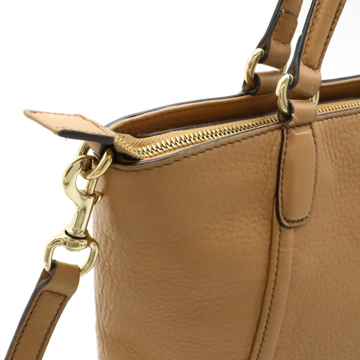 Gucci Beige Leather Shoulder Bag Tote Bag ()
