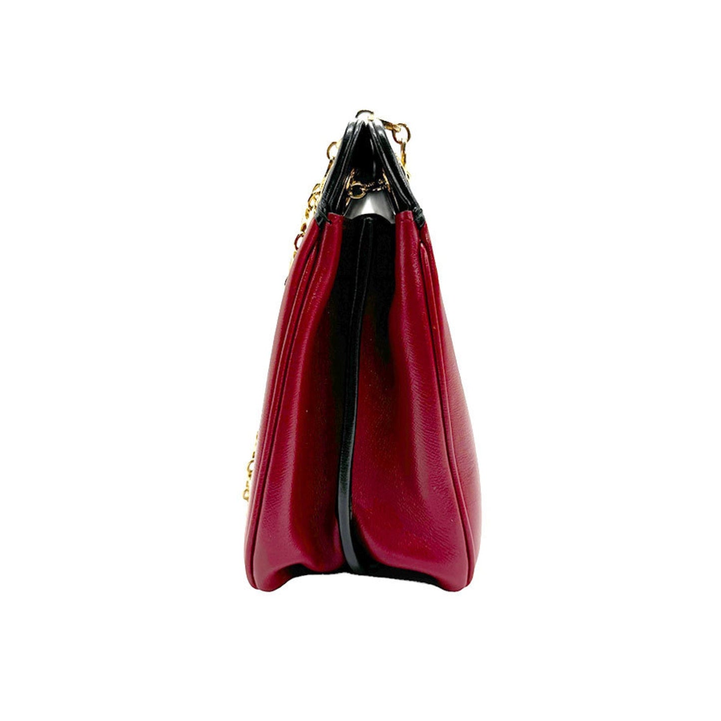 Gucci Black Red Color Leather Shoulder Bag ()