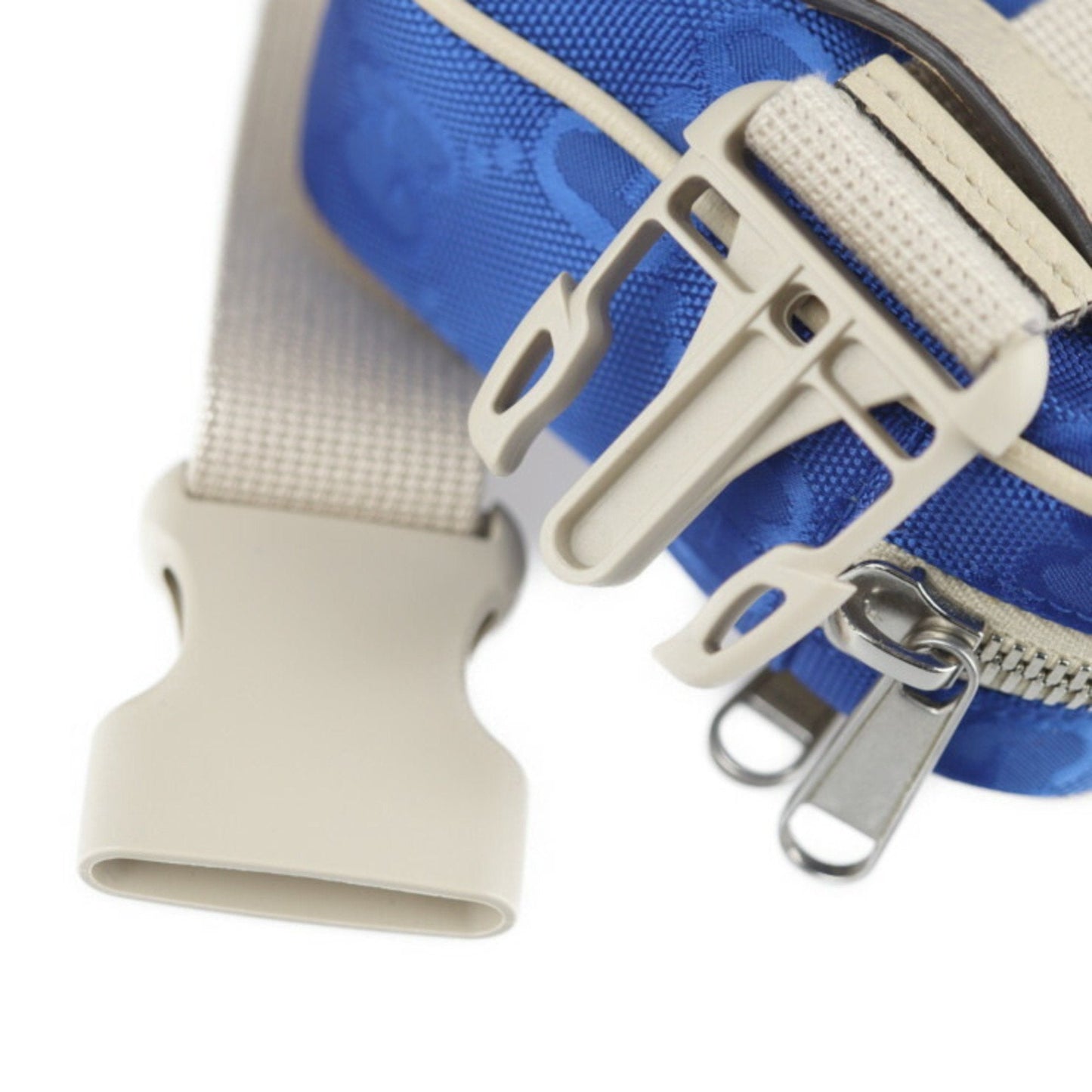 Gucci Beige Blue Nylon Leather Fanny Pack ()