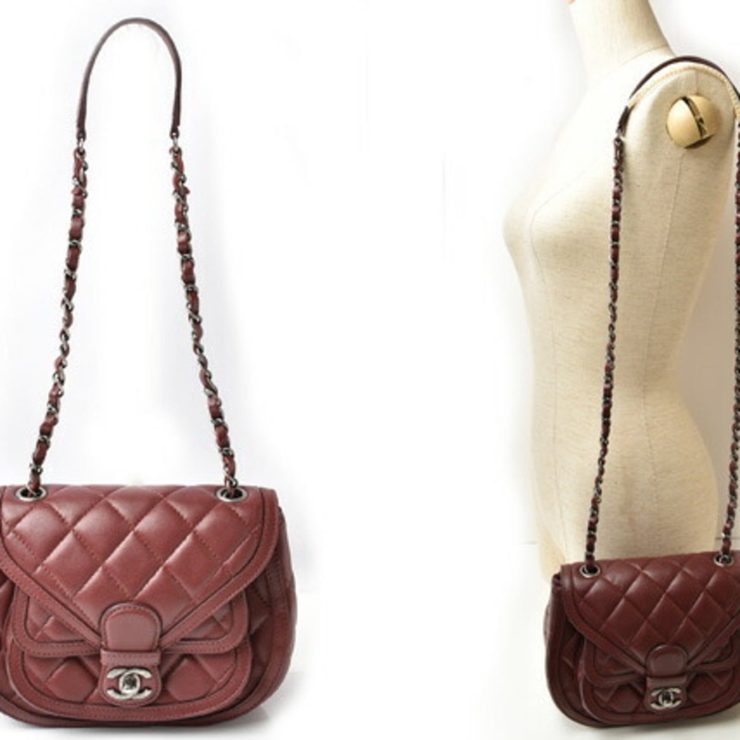 Chanel Bordeaux Saddle Bag Shoulder Bag ()
