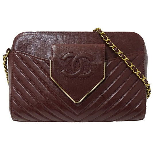 Chanel Bordeaux Leather Shoulder Bag ()