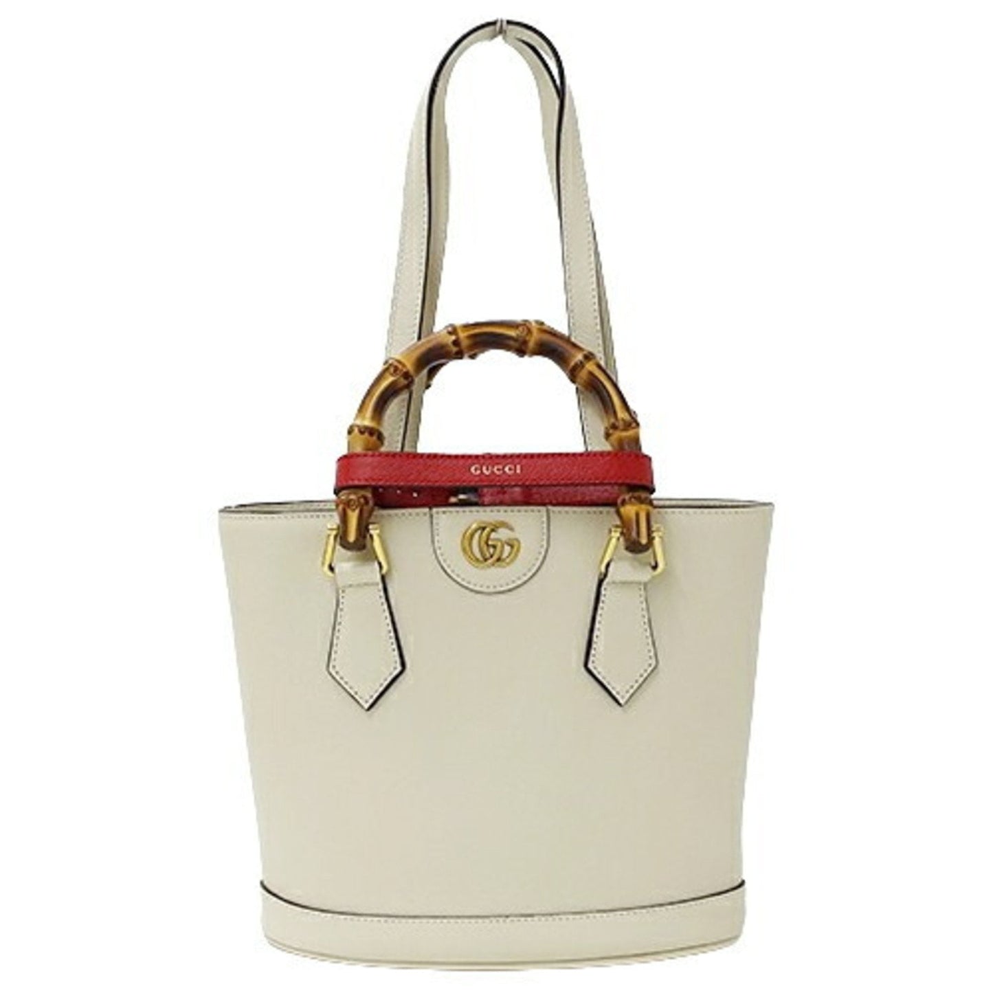 Gucci White Bamboo Handbag Tote Bag ()