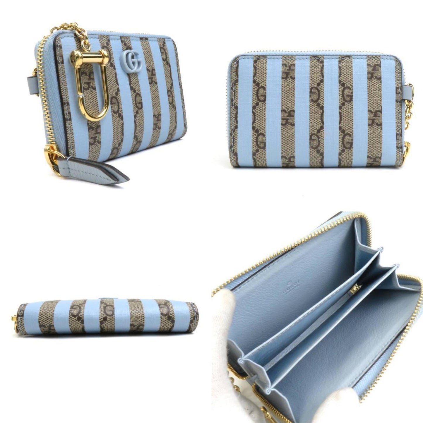 Gucci Blue Brown Gg Supreme Canvas Coin Purse/Coin Case ()