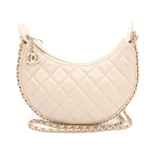 Chanel Beige Leather Shoulder Bag ()