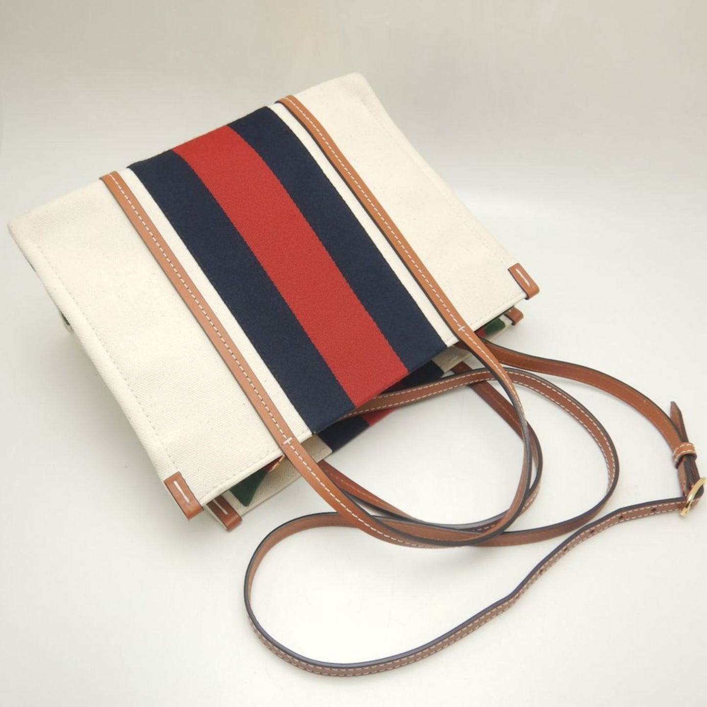 Gucci Brown Ivory Canvas Tote Bag ()