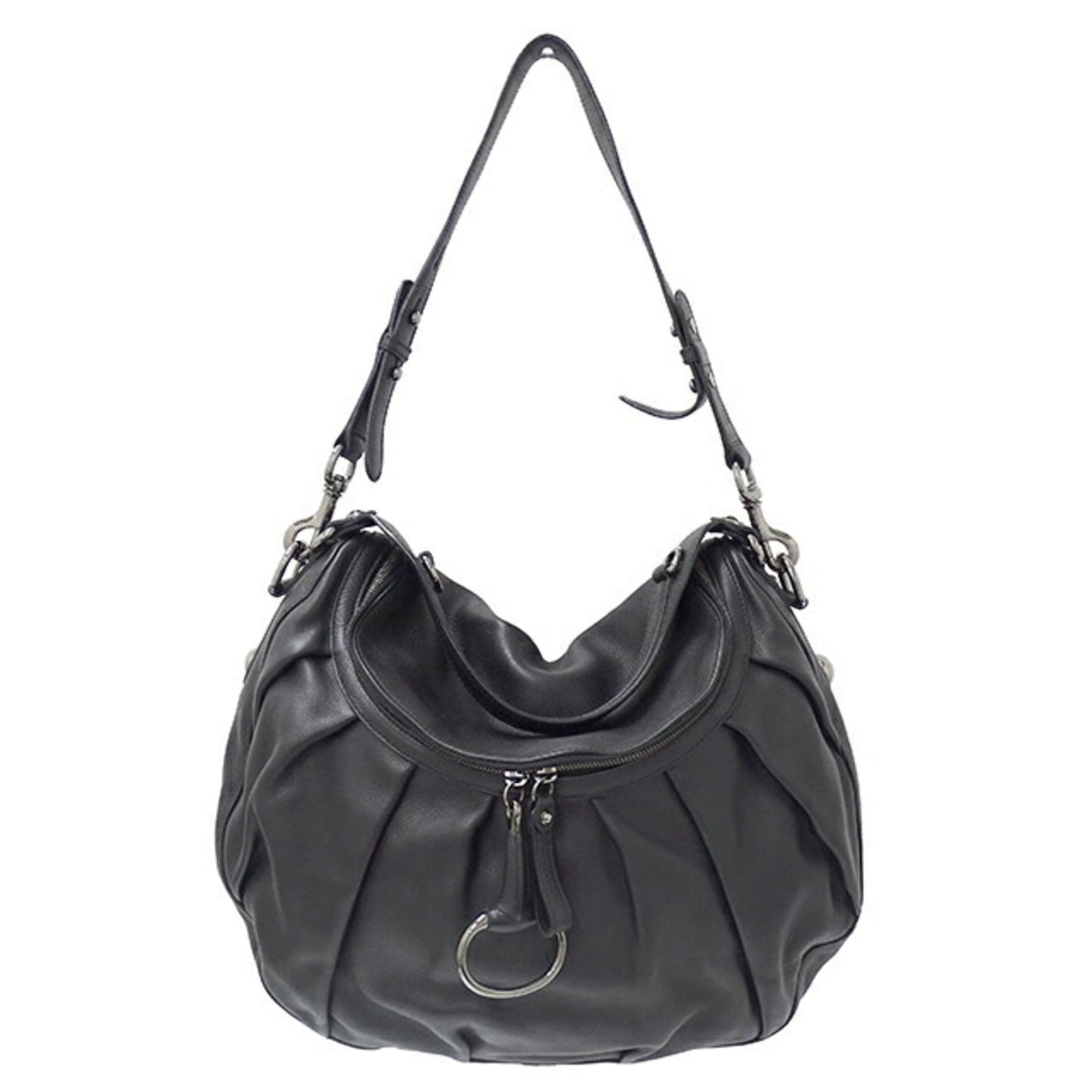 Gucci Black Leather Handbag Shoulder Bag ()