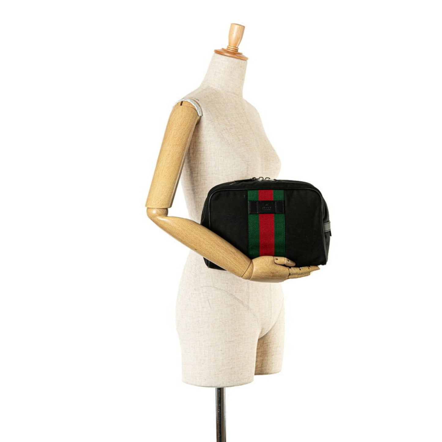 Gucci Black Canvas Leather Clutch Bag ()