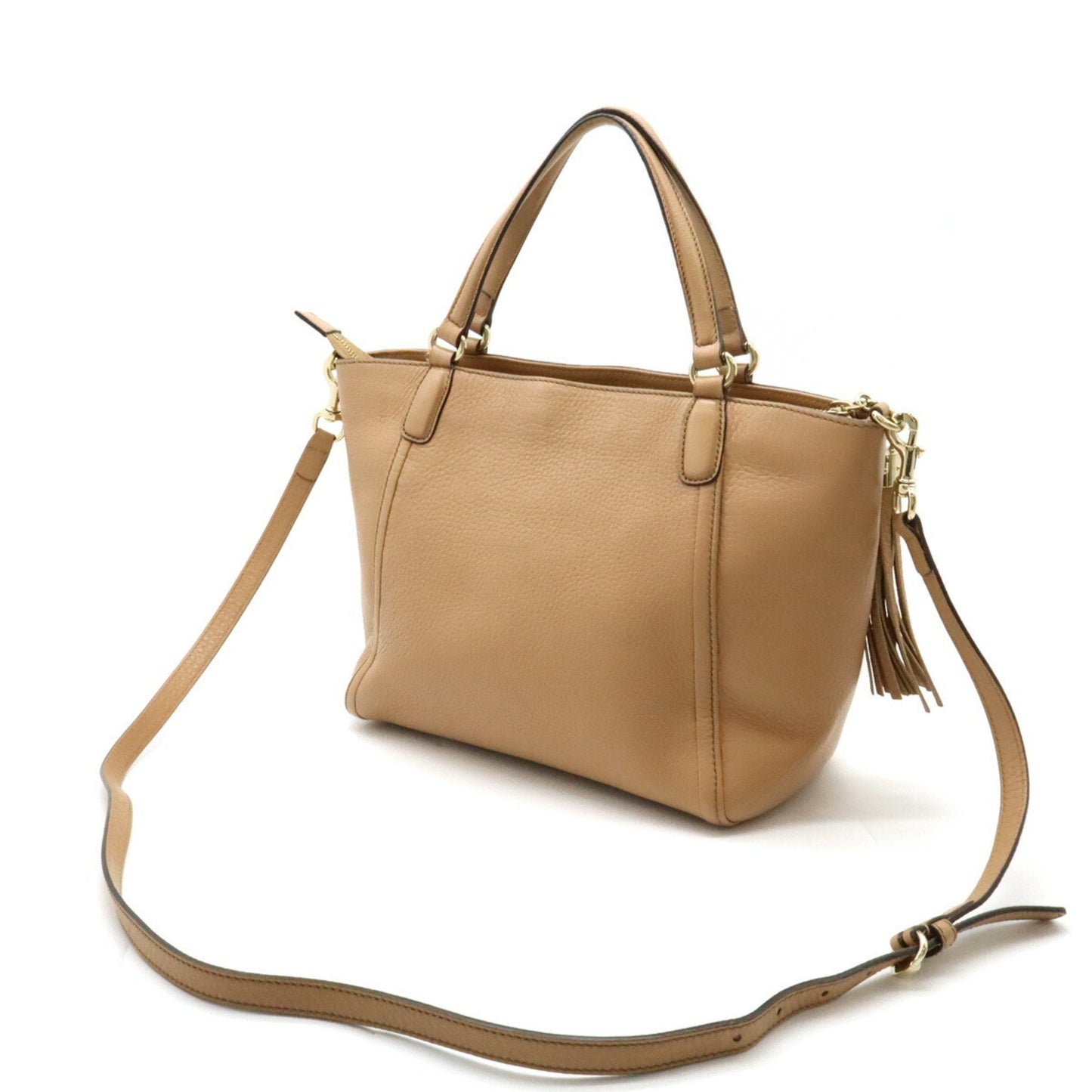 Gucci Beige Leather Shoulder Bag Tote Bag ()