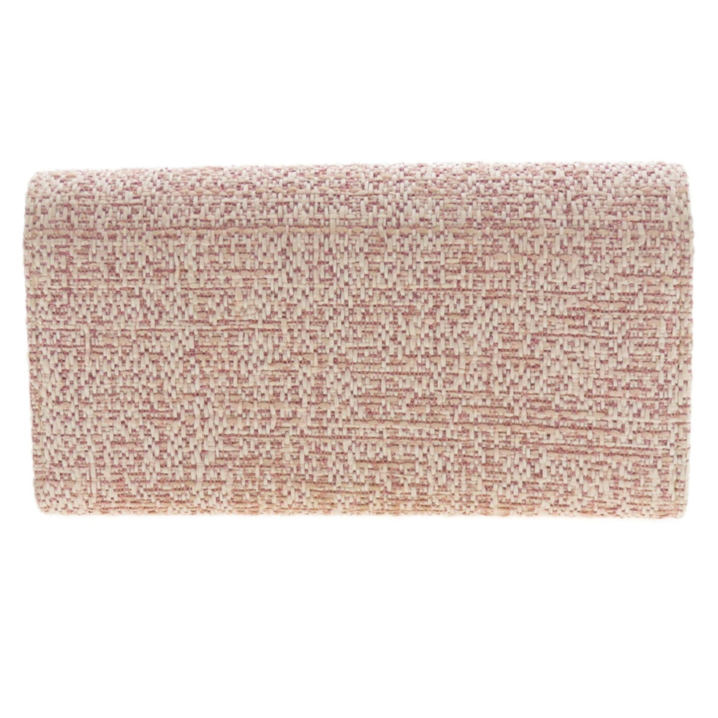 Chanel Pink Leather Tweed Long Wallet (Bi-Fold) ()