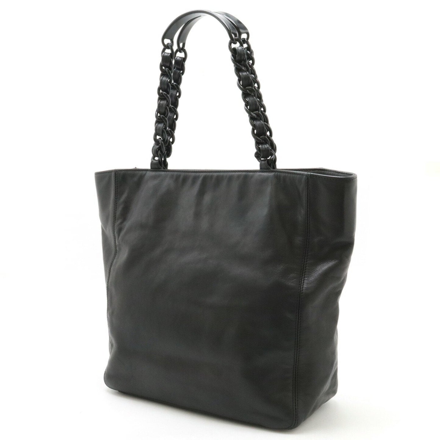 Chanel Black Plastic Leather Tote Bag ()