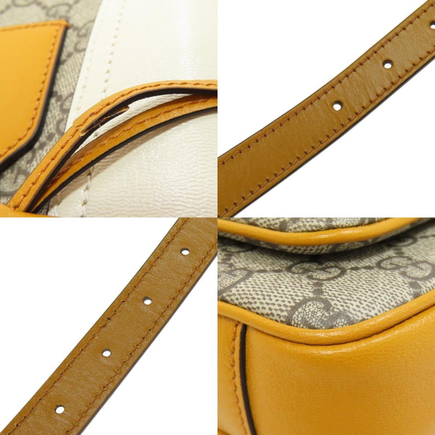 Gucci Brown Yellow Pvc Leather Handbag ()