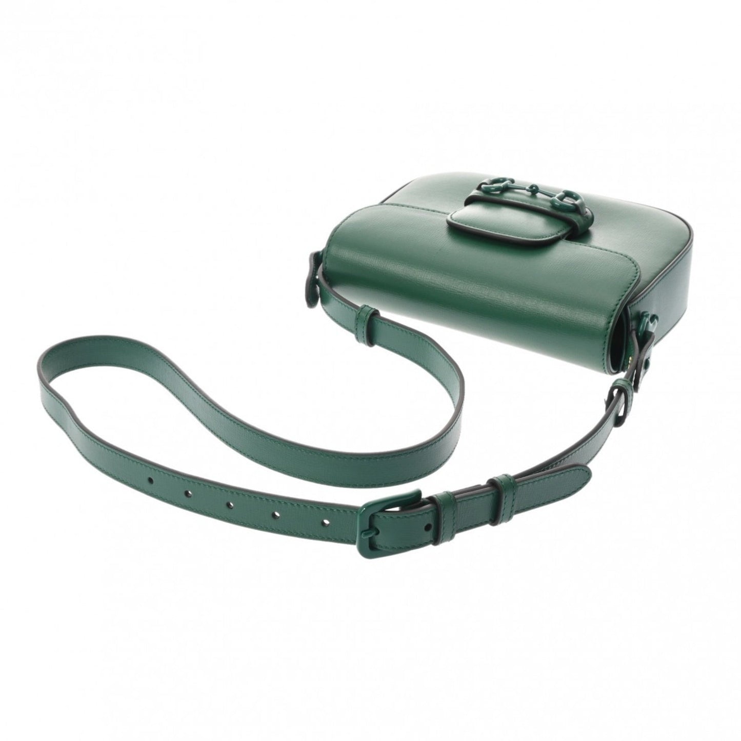 Gucci Horsebit Green Leather Shoulder Bag ()