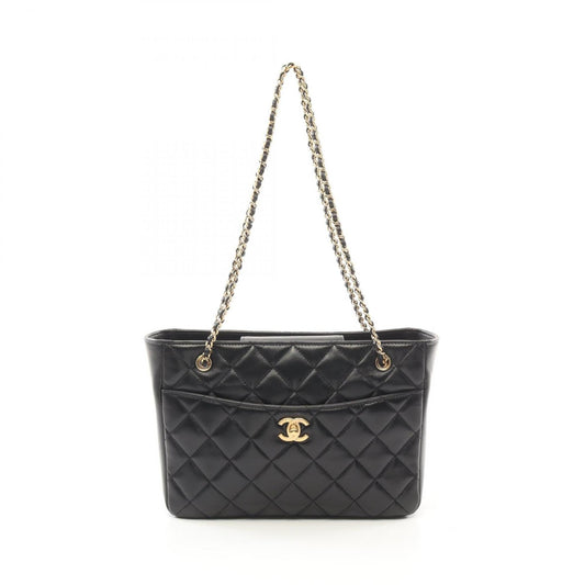 Chanel Black Leather Shopping Bag Tote Bag ()