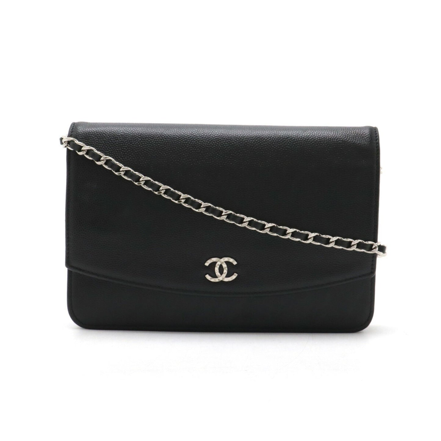 Chanel Caviar Skin Black Caviar Leather Pochette Shoulder Bag ()