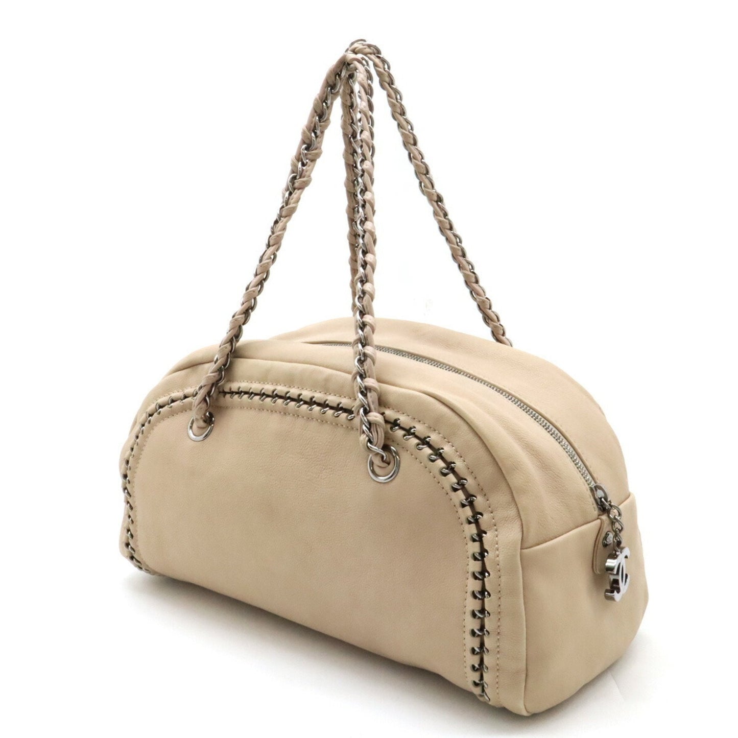 Chanel Beige Leather Handbag ()