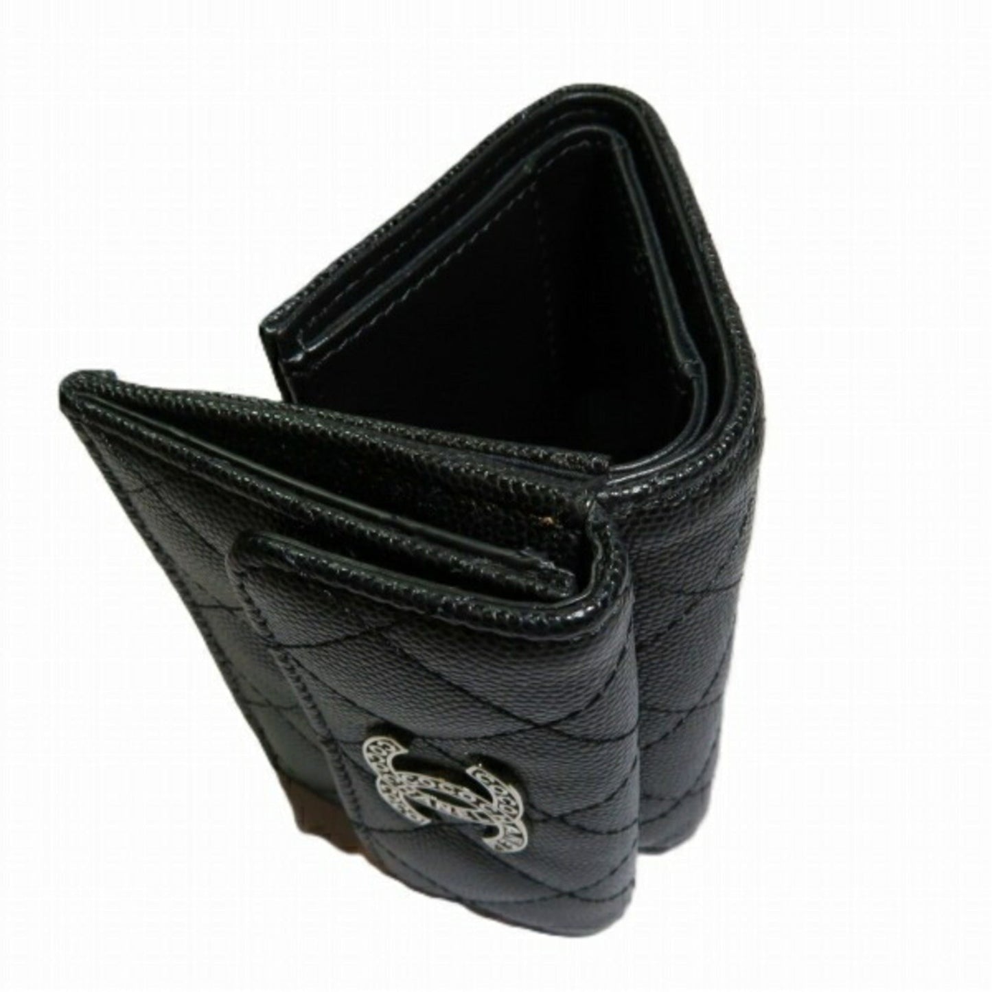 Chanel Black Grained Calfskin Coin Purse/Coin Case ()