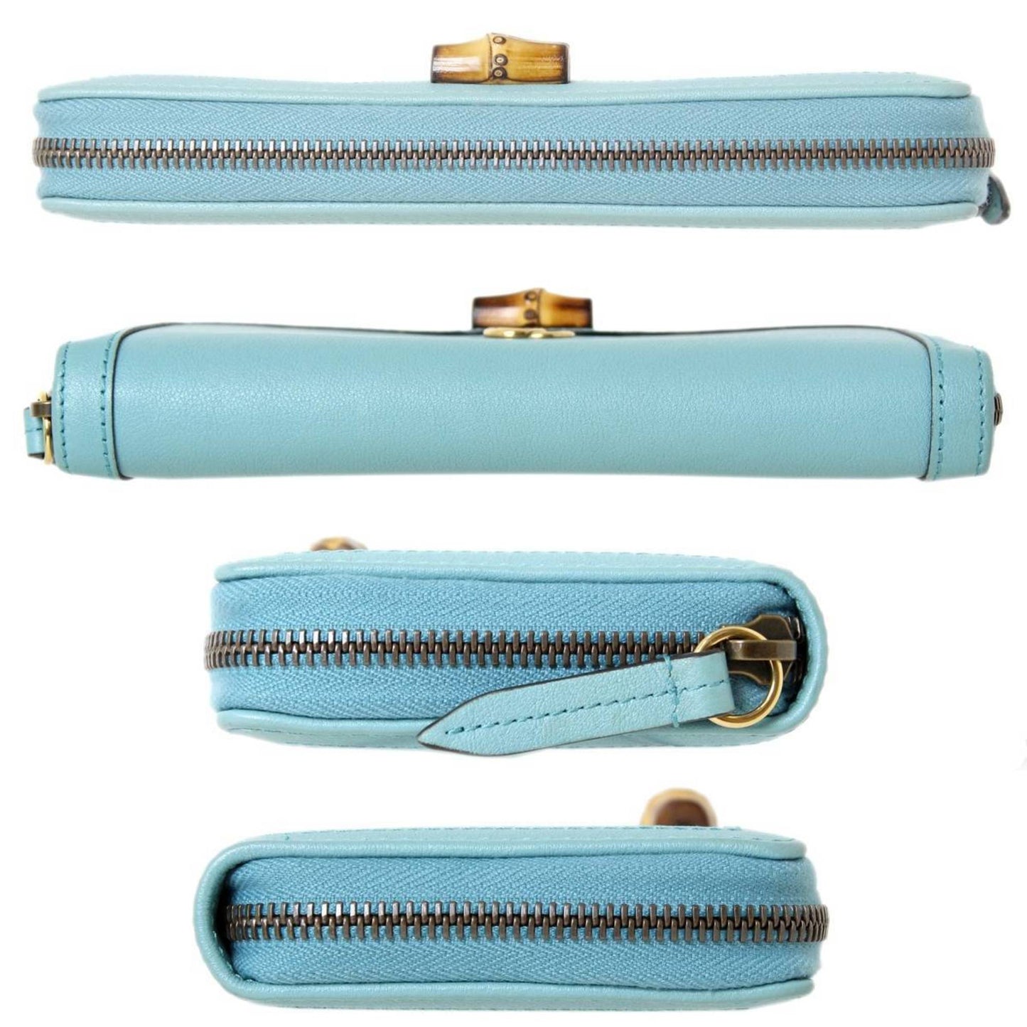 Gucci Bamboo Turquoise Bamboo Coin Purse/Coin Case ()