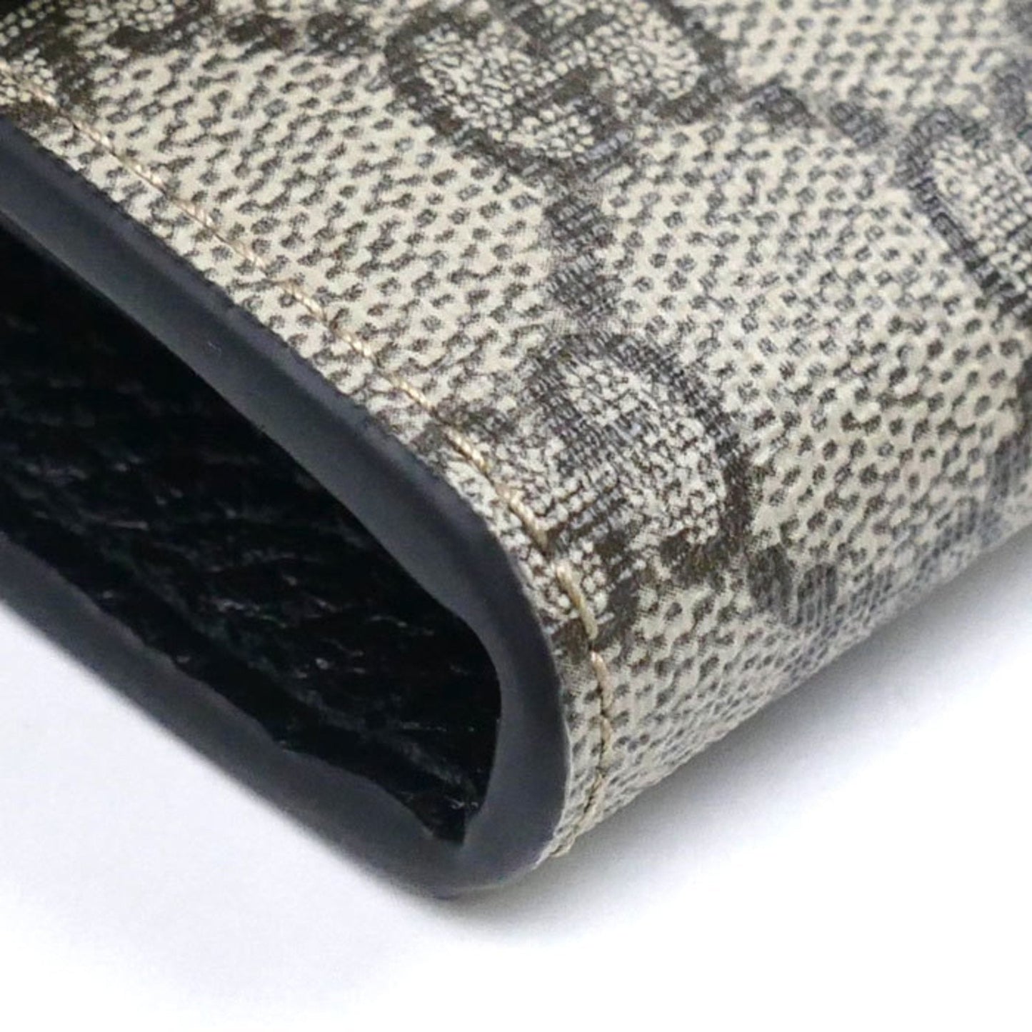 Gucci Beige Black Gg Supreme Canvas Leather Coin Purse/Coin Case ()