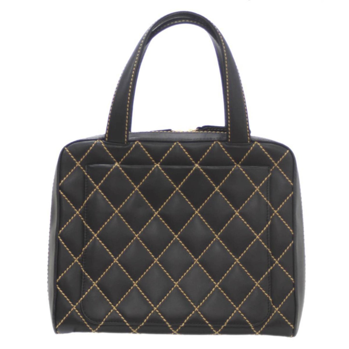 Chanel Wild Stitch Black Leather Handbag ()