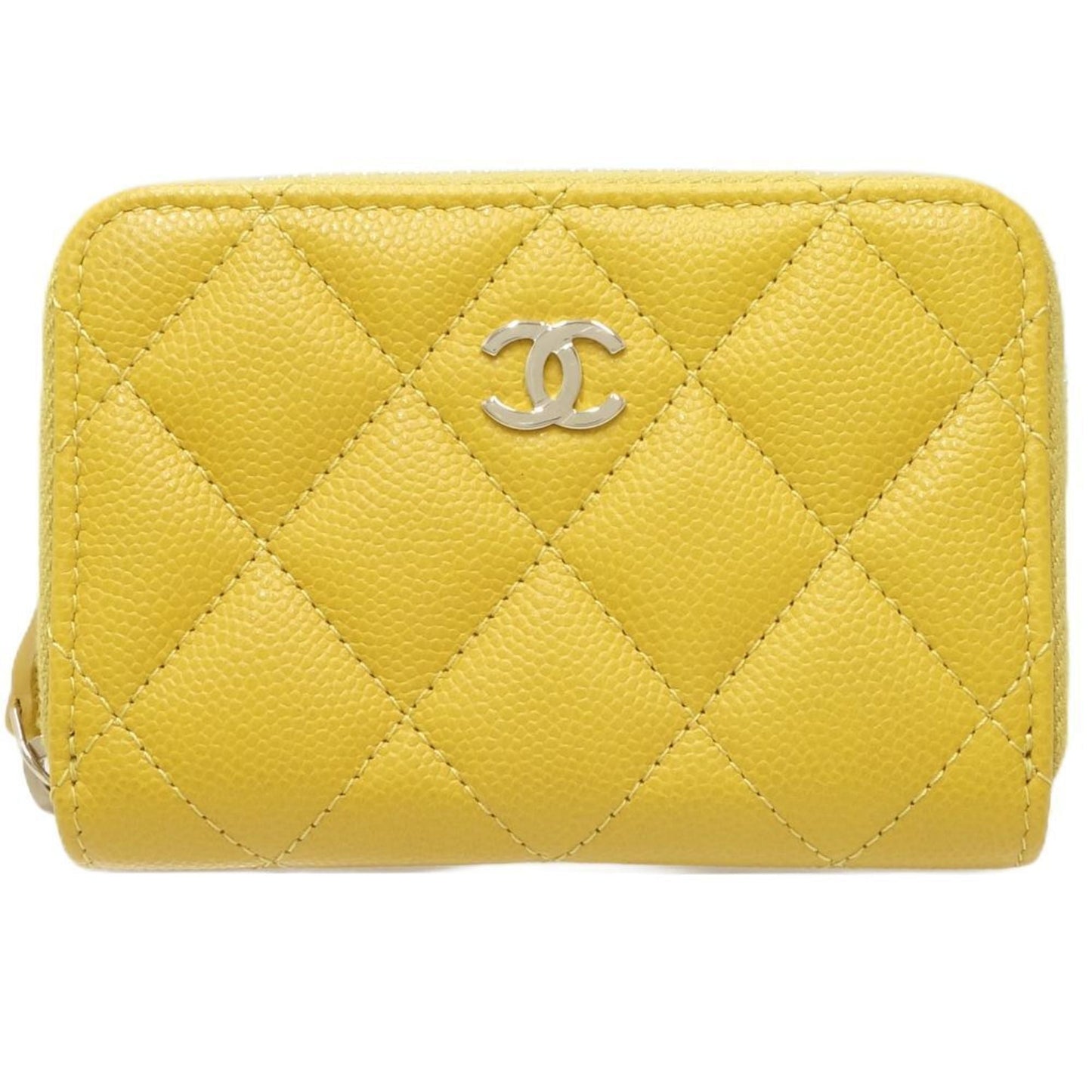 Chanel Yellow Grained Calfskin Coin Purse/Coin Case ()