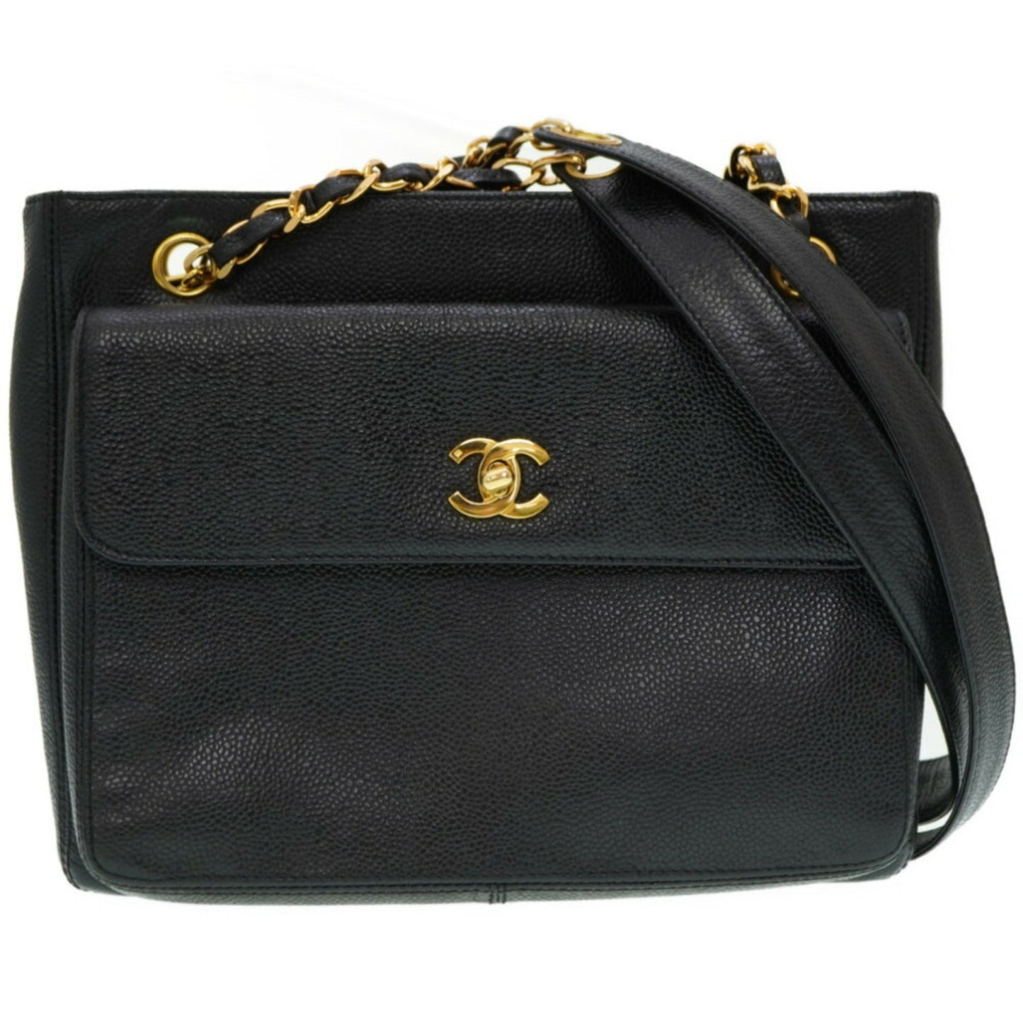 Chanel Caviar Skin Black Caviar Leather Shoulder Bag ()