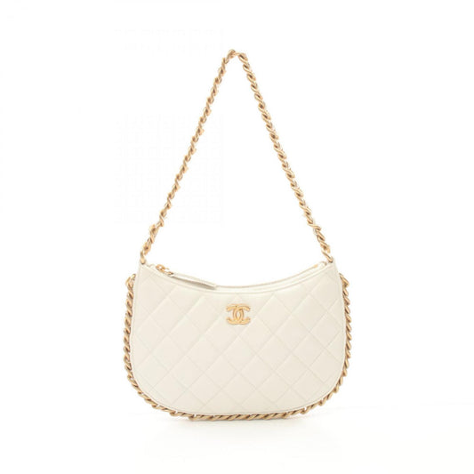 Chanel White Leather Shoulder Bag ()