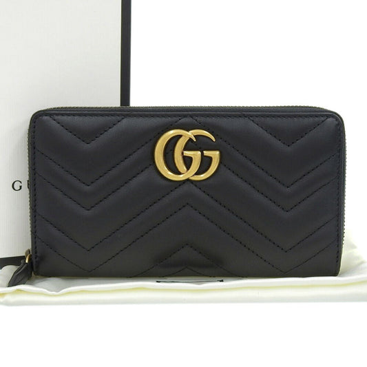 Gucci Black Leather Long Wallet (Bi-Fold) ()