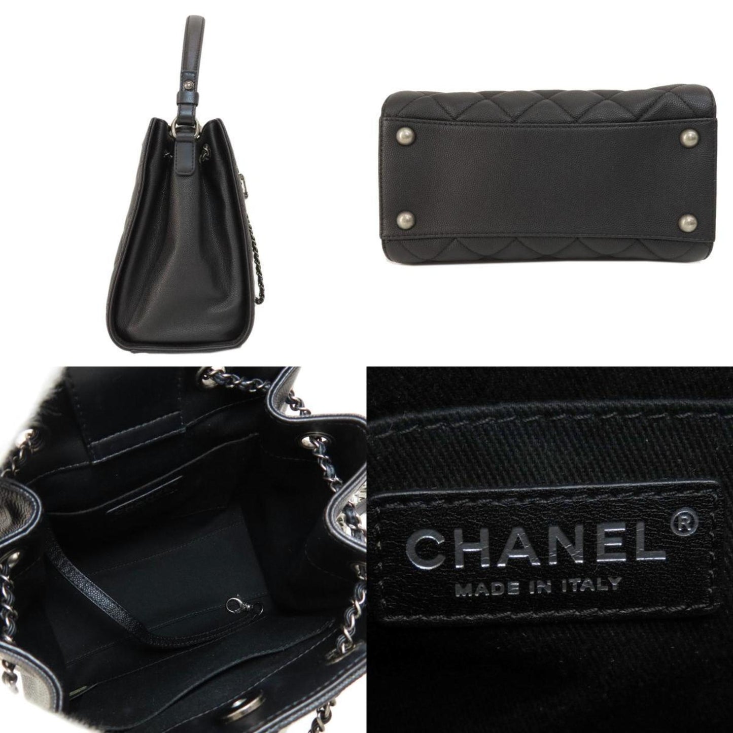 Chanel Black Caviar Leather Handbag ()