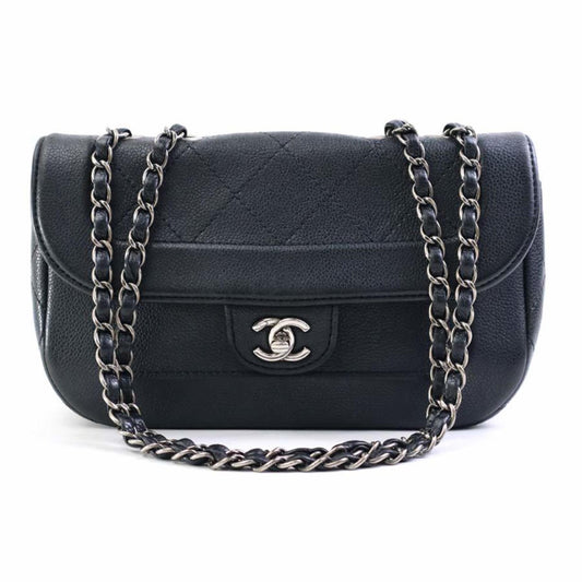 Chanel Black Caviar Leather Shoulder Bag ()
