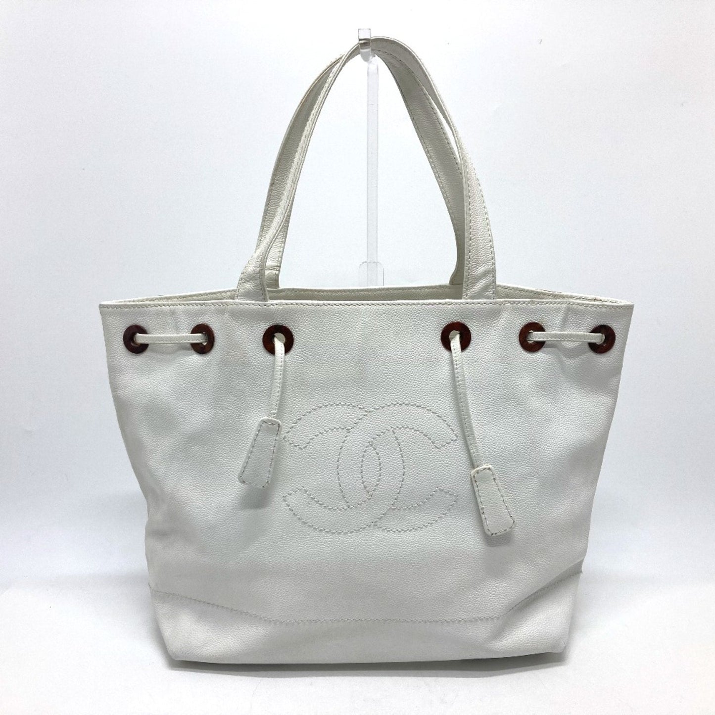 Chanel White Leather Tote Bag ()