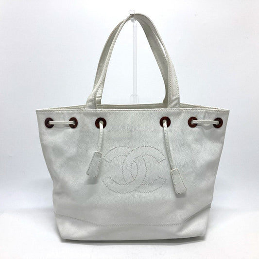 Chanel White Leather Tote Bag ()