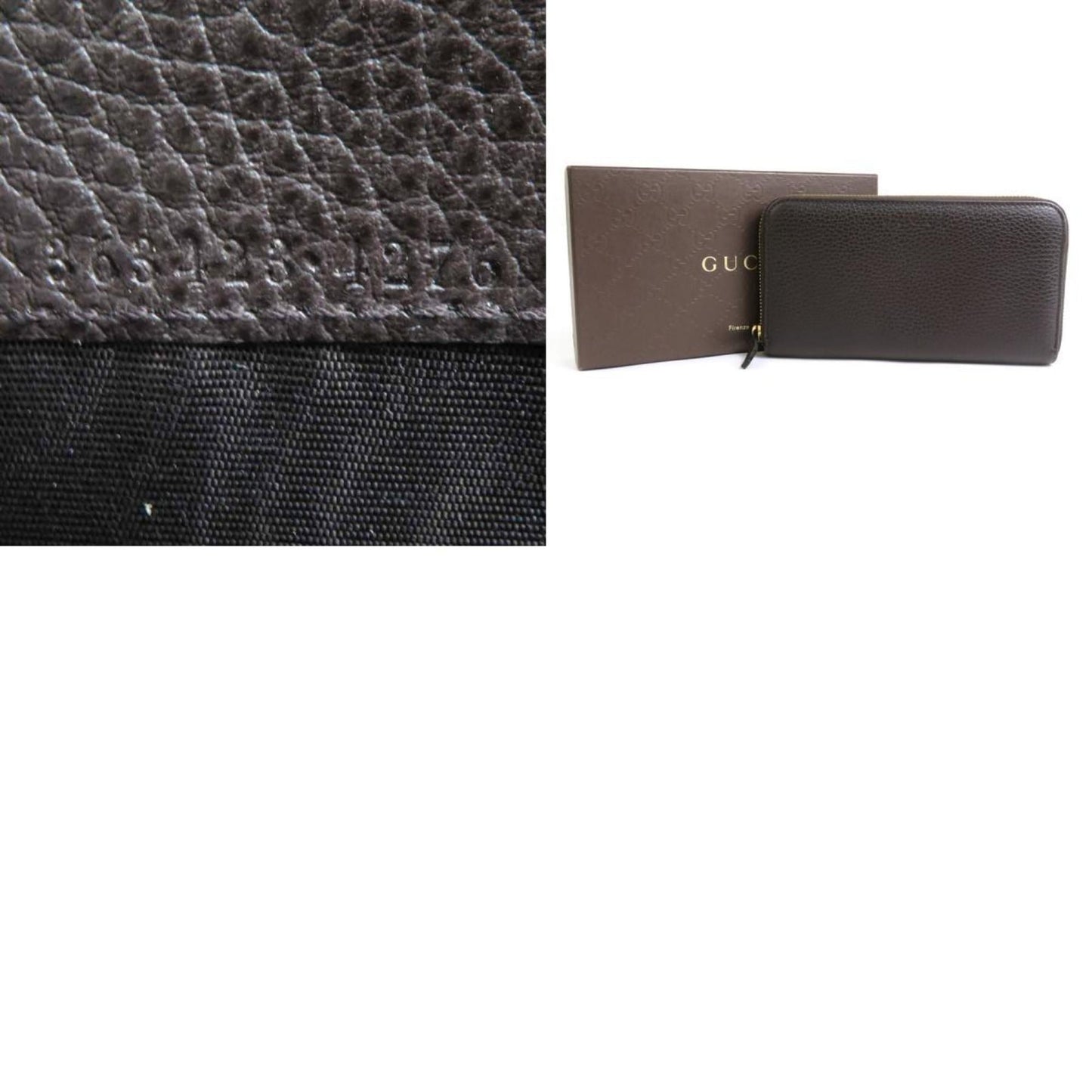 Gucci Dark Brown Leather Long Wallet (Bi-Fold) ()