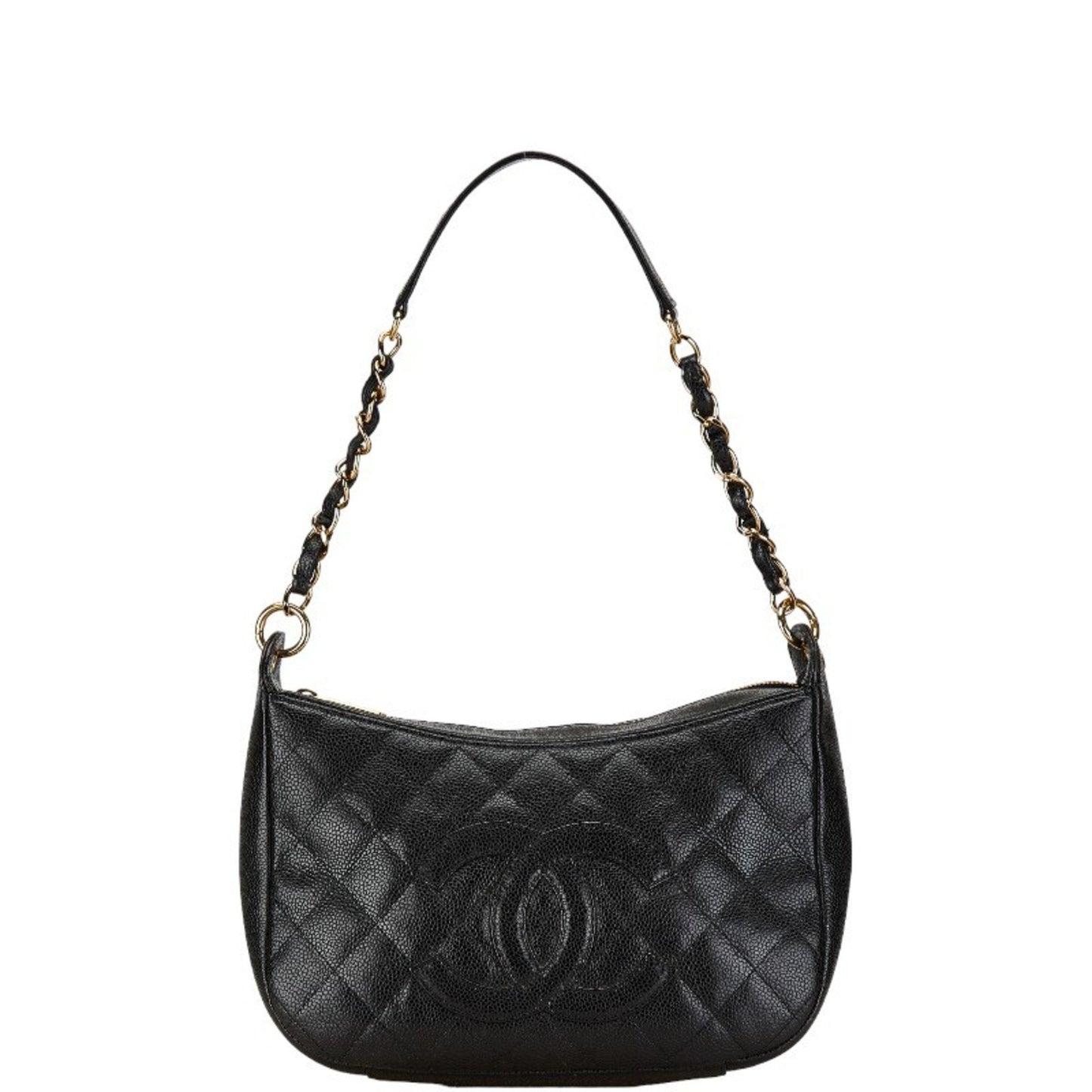 Chanel Black Grained Calfskin Shoulder Bag ()