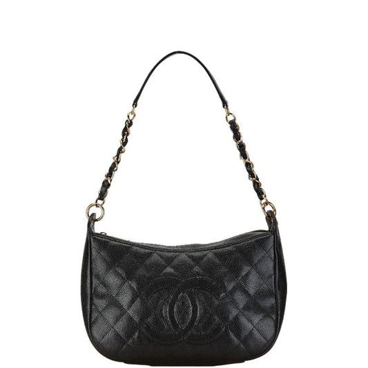 Chanel Black Grained Calfskin Shoulder Bag ()