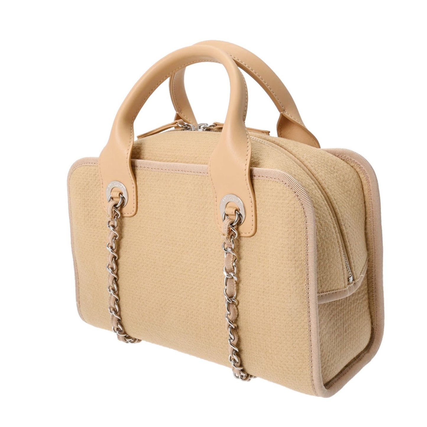 Chanel Beige Canvas Leather Tote Bag ()
