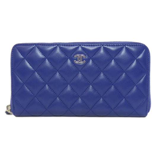 Chanel Purple Leather Long Wallet (Bi-Fold) ()