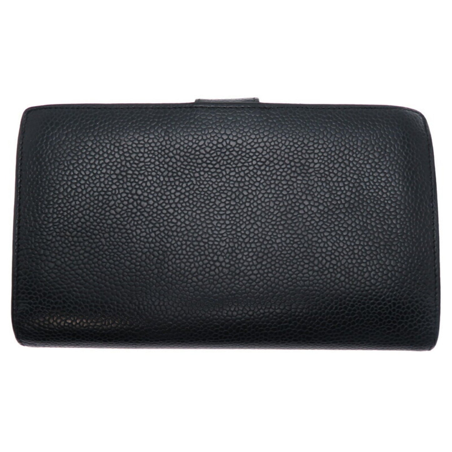 Chanel Black Grained Calfskin Long Wallet (Bi-Fold) ()