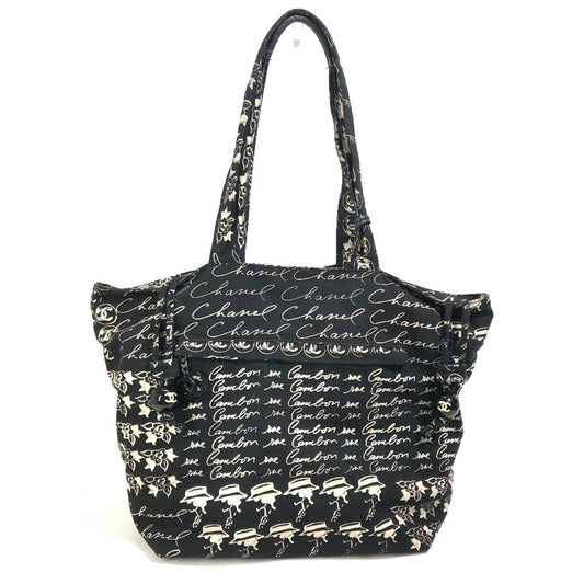 Chanel Black Cloth Tote Bag ()