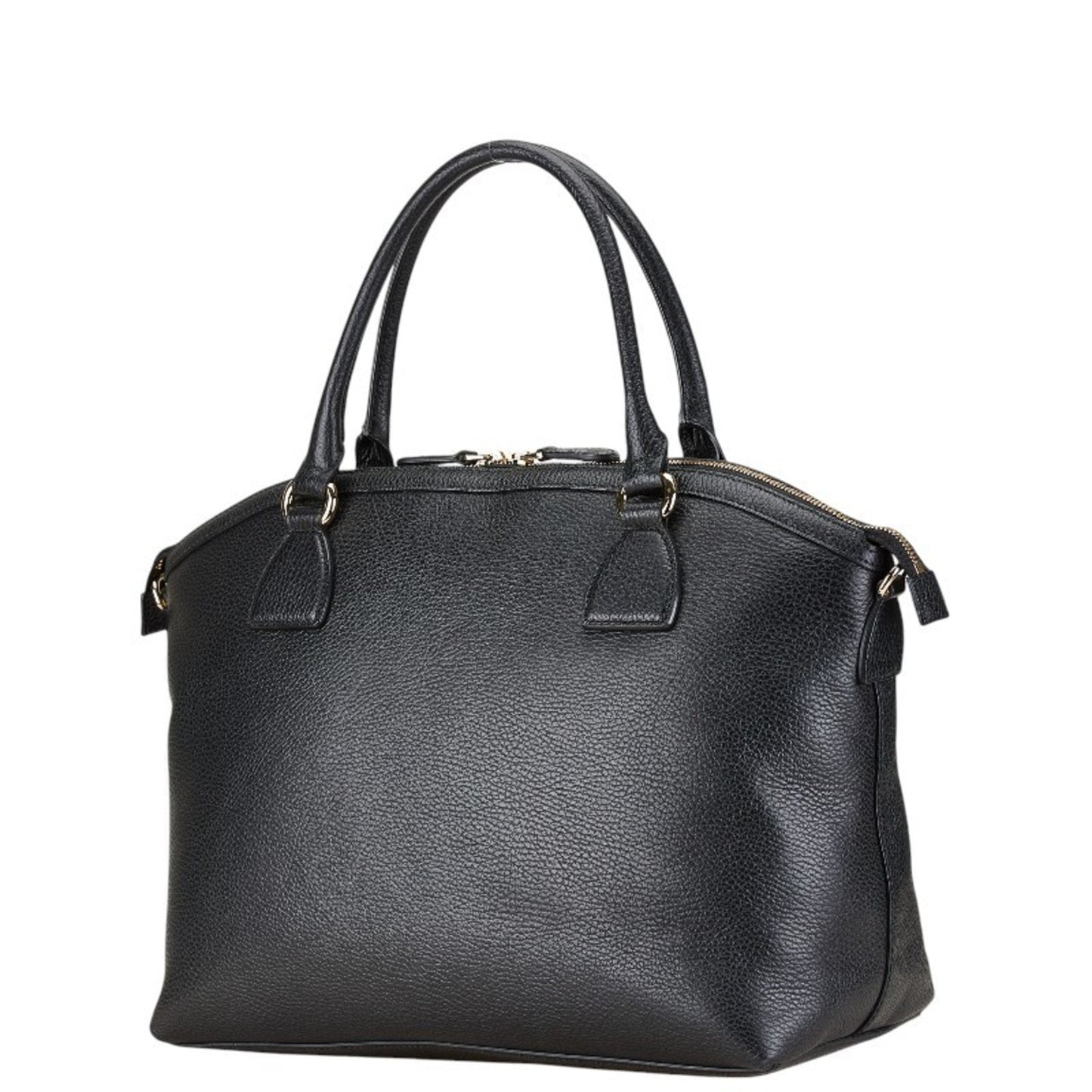Gucci Black Leather Handbag Tote Bag ()